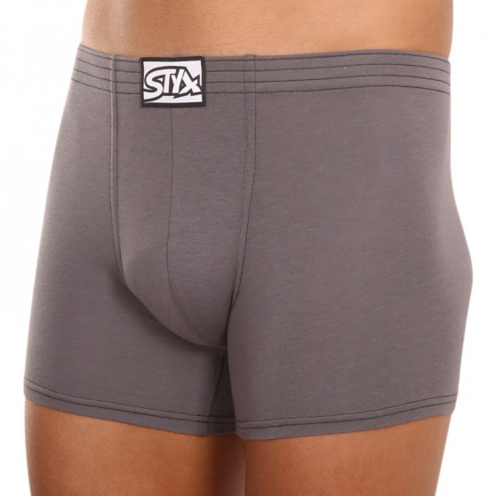 Boxers para hombre Styx largo clásico elástico gris oscuro (F1063)