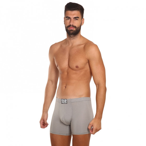 Boxers para hombre Styx largo clásico goma gris claro (F1062)