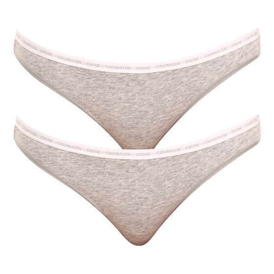 2PACK bragas de mujer CK ONE gris (QD3789E-8HT)