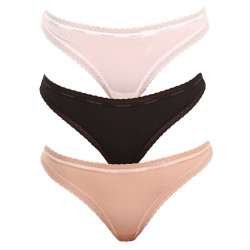 3PACK tanga de mujer Calvin Klein multicolor (QD3802E-FIY)