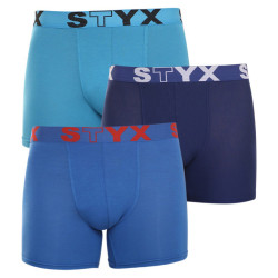 3PACK Boxers hombre Styx largo sport elástico azul (U9676869)