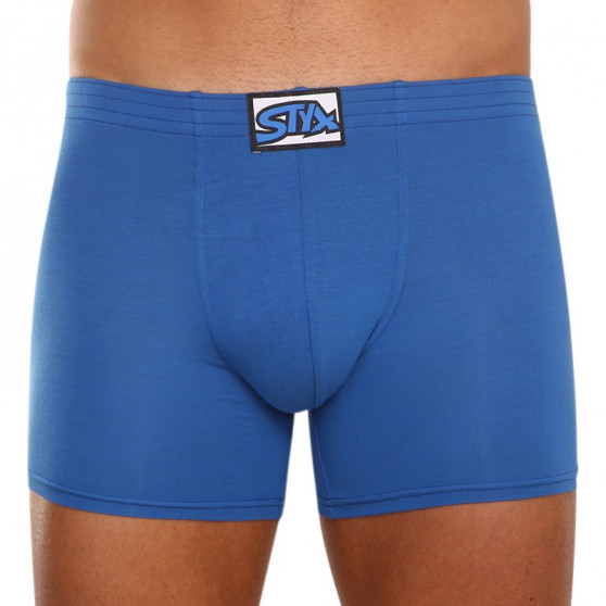 3PACK Boxers para hombre Styx largo clásico elástico azul (F9676869)