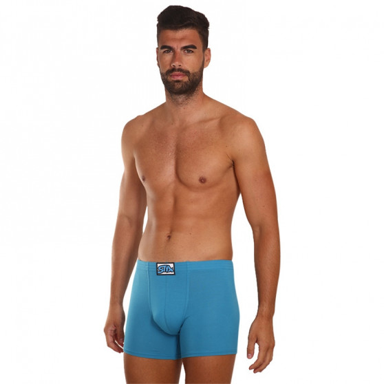 3PACK Boxers para hombre Styx largo clásico elástico azul (F9676869)