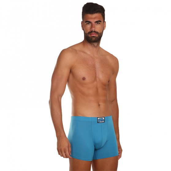 3PACK Boxers para hombre Styx largo clásico elástico azul (F9676869)