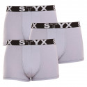 3PACK Boxers para hombre Styx sport elastic grey (G10676767)