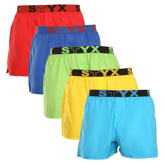 5PACK Calzones de hombre Styx deportivo elástico multicolor (B96769646869)