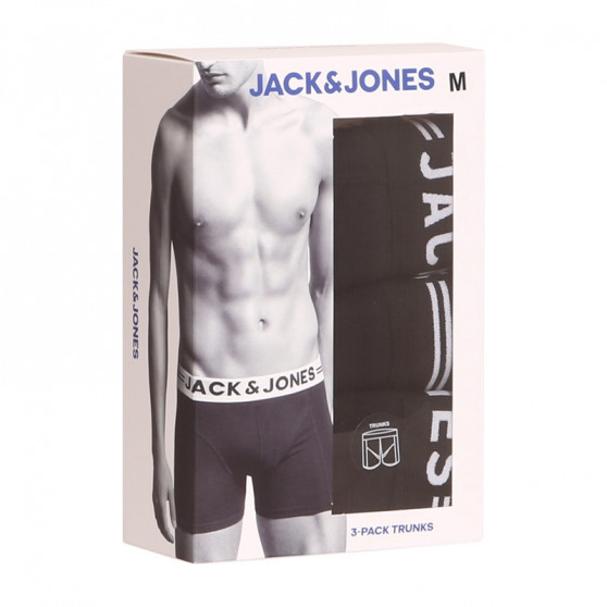 3PACK Boxers para hombre Jack and Jones negro (12081832 - black/black)