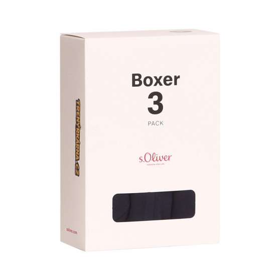 3PACK Boxers de hombre S.Oliver azul oscuro (JH-34B-31184142)