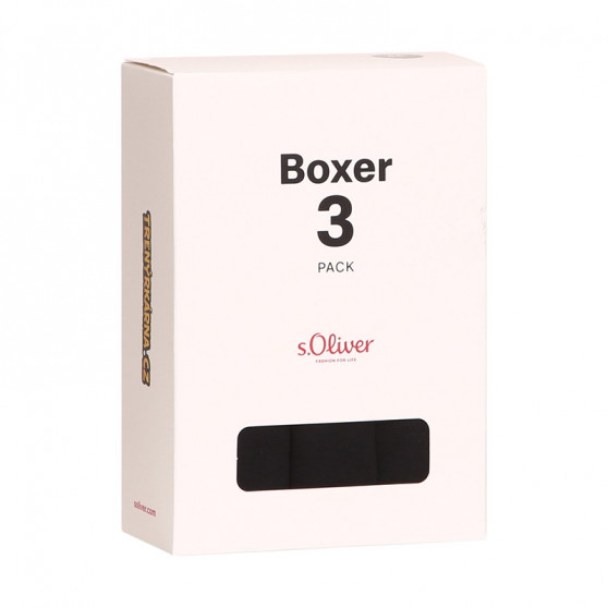 3PACK Boxers para hombre S.Oliver negro (JH-34B-31395507)