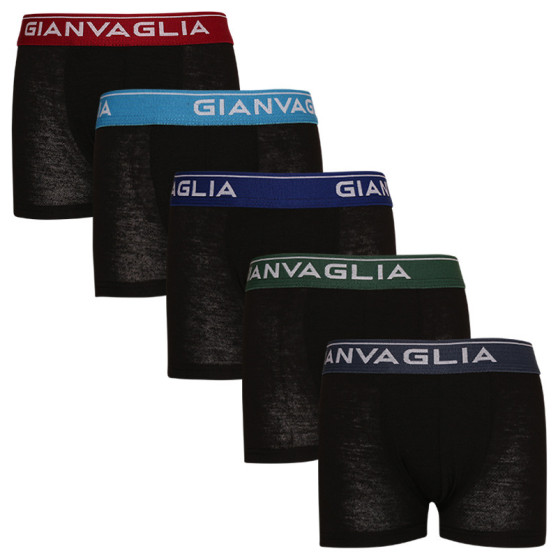 5PACK Boxers para niños Gianvaglia negro (026)