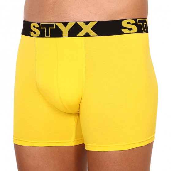 Boxers para hombre Styx largo deportivo elástico amarillo (U1068)