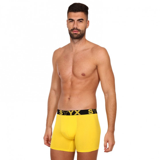 Boxers para hombre Styx largo deportivo elástico amarillo (U1068)