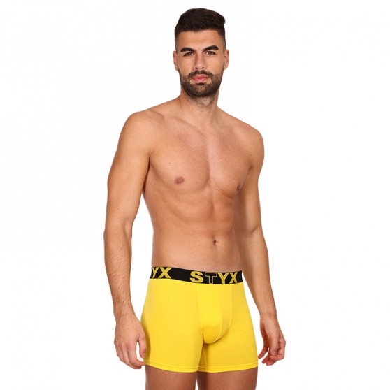 Boxers para hombre Styx largo deportivo elástico amarillo (U1068)