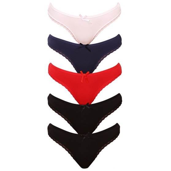 5PACK tanga mujer Fine mujer multicolor (805)