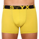 Boxers para hombre Styx largo deportivo elástico verde y amarillo (U1065)