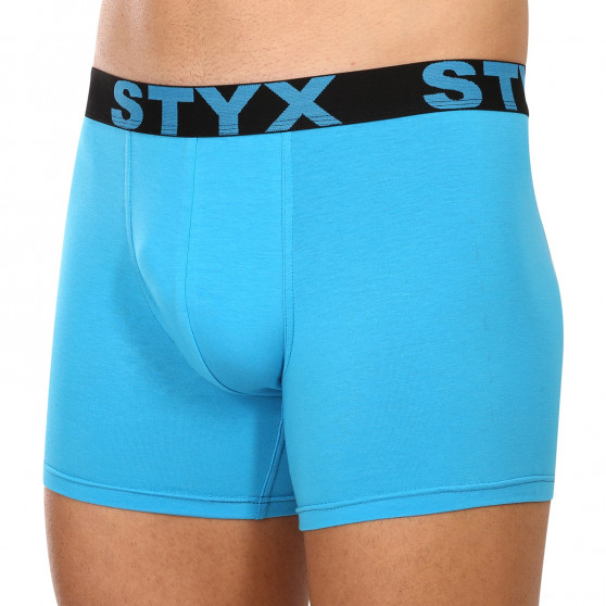 Boxers para hombre Styx largo deportivo elástico azul claro (U1169)