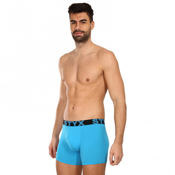 Boxers para hombre Styx largo deportivo elástico azul claro (U1169)