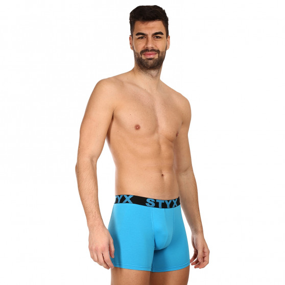 Boxers para hombre Styx largo deportivo elástico azul claro (U1169)