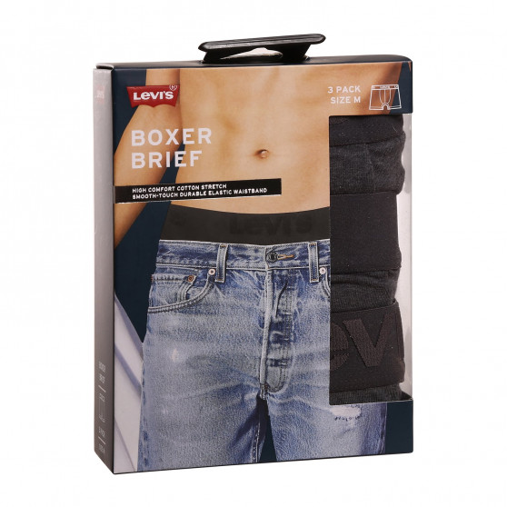 3PACK Boxers para hombre Levis gris (905045001 007)