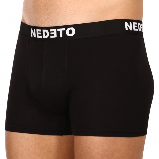 10PACK Boxers para hombre Nedeto negro (10NDTB001-brand)