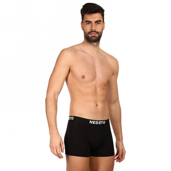 10PACK Boxers para hombre Nedeto negro (10NDTB001-brand)