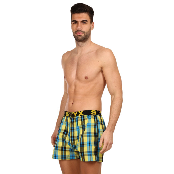 3PACK Calzones de hombre Styx deportivo elástico multicolor (B9313233)