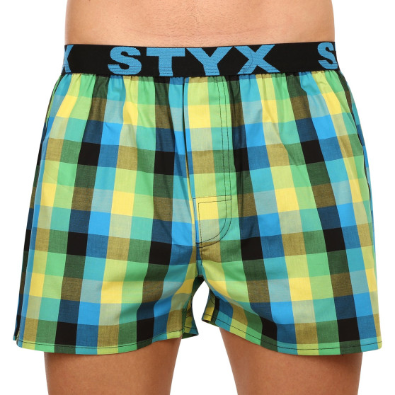 3PACK Calzones de hombre Styx deportivo elástico multicolor (B9343536)