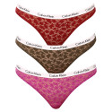 3PACK braguitas de mujer Calvin Klein sobredimensionado multicolor (QD3975E-6VY)