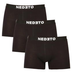 3PACK Boxers para hombre Nedeto negro (3NDTB001-brand)