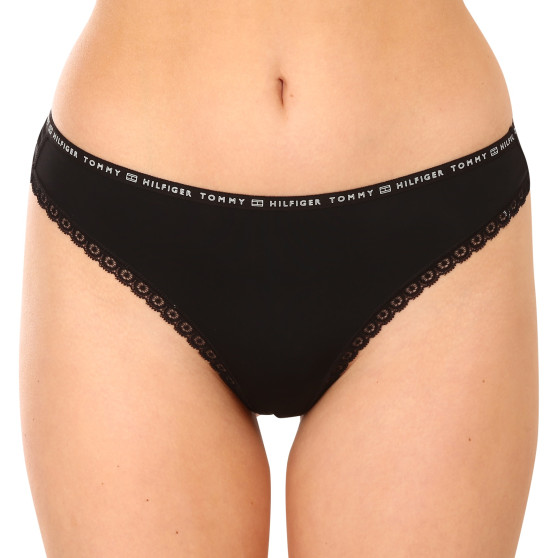 3PACK tanga de mujer Tommy Hilfiger negro (UW0UW02824 0R7)