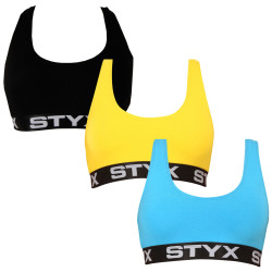 3PACK sujetador de mujer Styx sport multicolor (3IP96089)