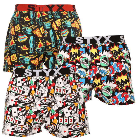 3PACK short hombre Styx art sports goma multicolor (3B14386)