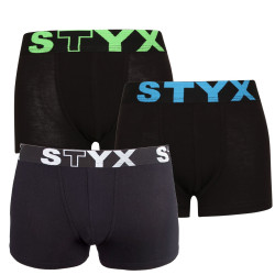 3PACK Boxers para niños Styx goma deportiva negro (3GJ96012)