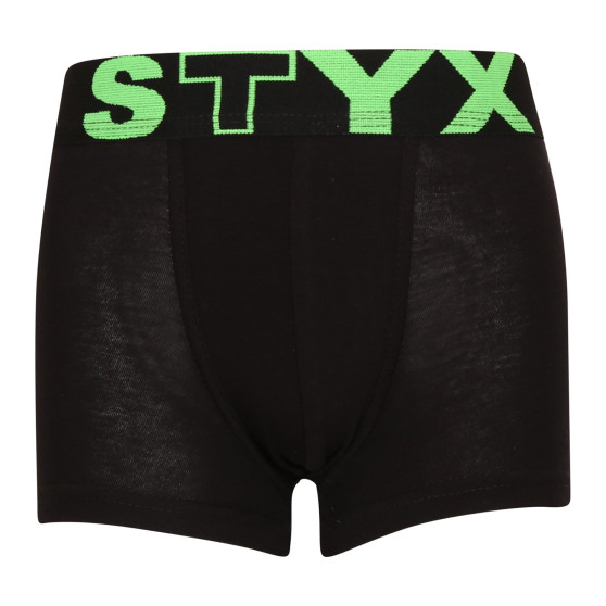 3PACK Boxers para niños Styx goma deportiva negro (3GJ96012)