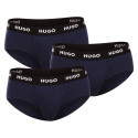 3PACK calzoncillos para hombre HUGO azul oscuro (50469763 410)