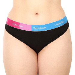 Tanga de mujer Calvin Klein sobredimensionado negro (QF7279E-UB1)