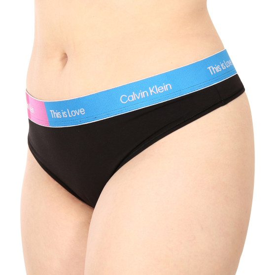 Tanga de mujer Calvin Klein sobredimensionado negro (QF7279E-UB1)