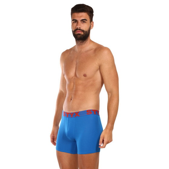 Boxers para hombre Styx largo sport elástico azul (U1167)