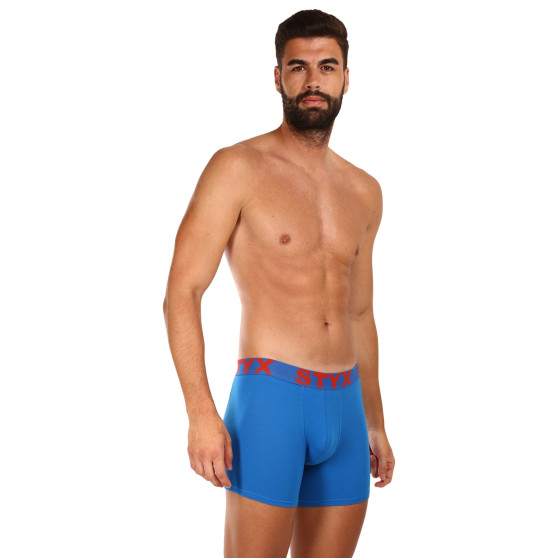 Boxers para hombre Styx largo sport elástico azul (U1167)