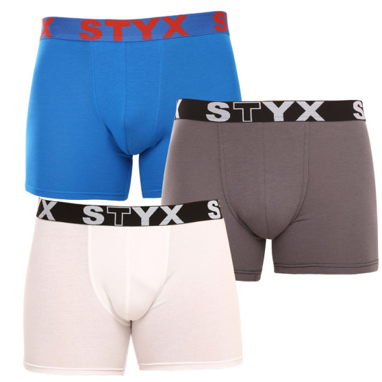 3PACK Boxers para hombre Styx largos deportivos elásticos multicolor (3U10137)