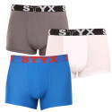 3PACK Boxers para hombre Styx goma deportiva multicolor (3G10137)