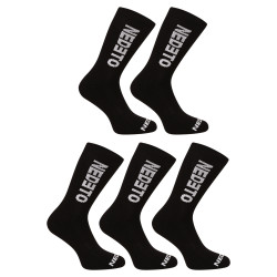 5PACK calcetines Nedeto alto negro (5NDTP001-brand)