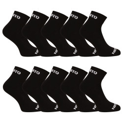 10PACK calcetines Nedeto calcetines tobilleros negro (10NDTPK001-brand)