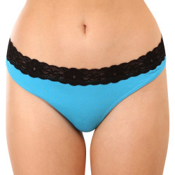 Tanga de mujer Styx con encaje azul (ITK1169)