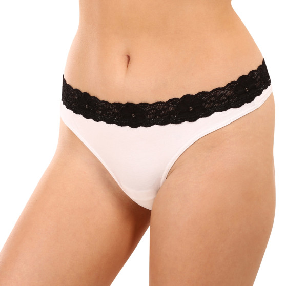 Tanga de mujer Styx con encaje blanco (ITK1061)