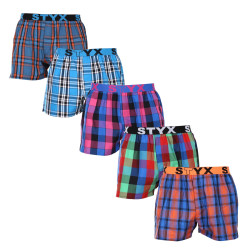 5PACK Calzones de hombre Styx deportivo elástico multicolor (5B1067890)