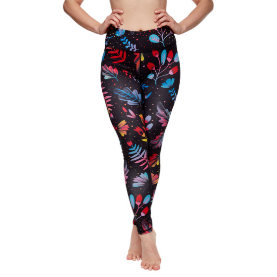 Alegres leggings de mujer Dedoles fitness Flores de neón (D-W-AW-LGS-C-RP-1098)