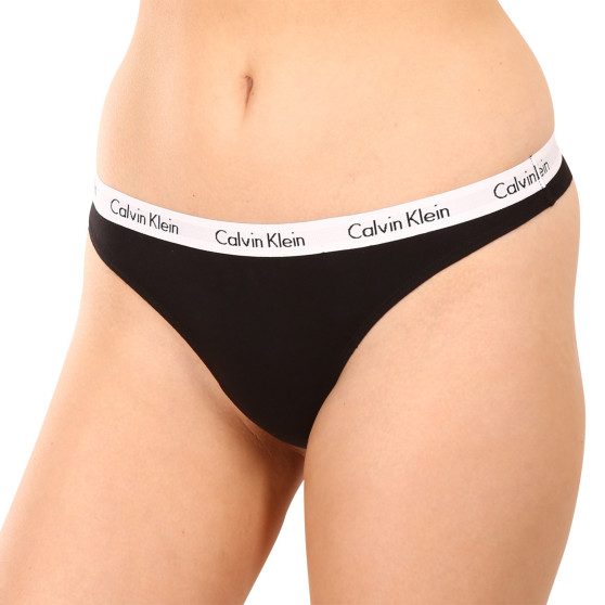 3PACK tanga de mujer Calvin Klein negro (QD3587E-001)