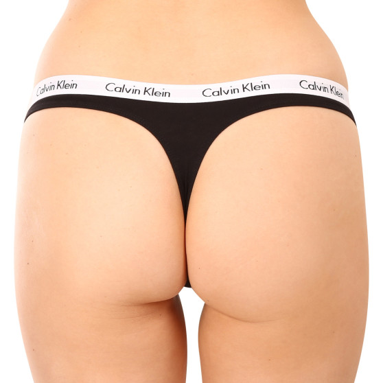 3PACK tanga de mujer Calvin Klein negro (QD3587E-001)