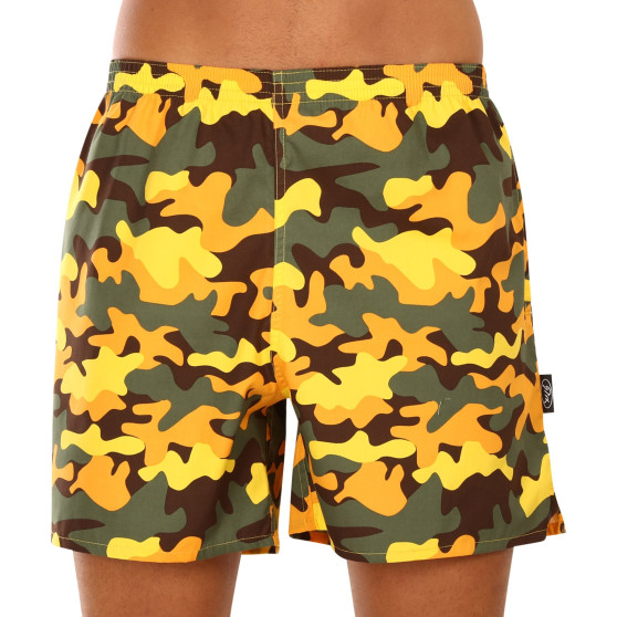 Pantalón corto con bolsillos para hombre Styx amarillo camuflaje (D1559)